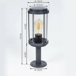 Lampes Vintages & Rétros-hofstein Borne lumineuse Riola Anthracite, 1 lumière