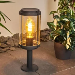 Lampes Vintages & Rétros-hofstein Borne lumineuse Riola Anthracite, 1 lumière