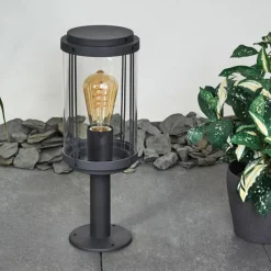 Lampes Vintages & Rétros-hofstein Borne lumineuse Riola Anthracite, 1 lumière