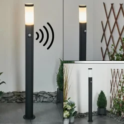 hofstein Borne lumineuse Ruti Noir, 1 lumière, Détecteur de mouvement