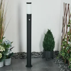 hofstein Borne lumineuse Ruti Noir, 1 lumière, Détecteur de mouvement