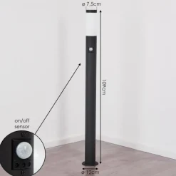 hofstein Borne lumineuse Ruti Noir, 1 lumière, Détecteur de mouvement