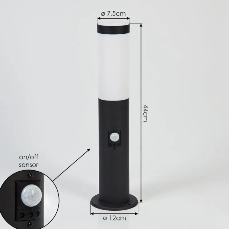 hofstein Borne lumineuse Ruti Noir, 1 lumière, Détecteur de mouvement