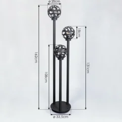 hofstein Borne lumineuse Saaseg Noir, 3 lumières