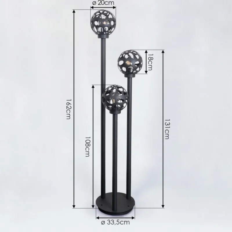 hofstein Borne lumineuse Saaseg Noir, 3 lumières