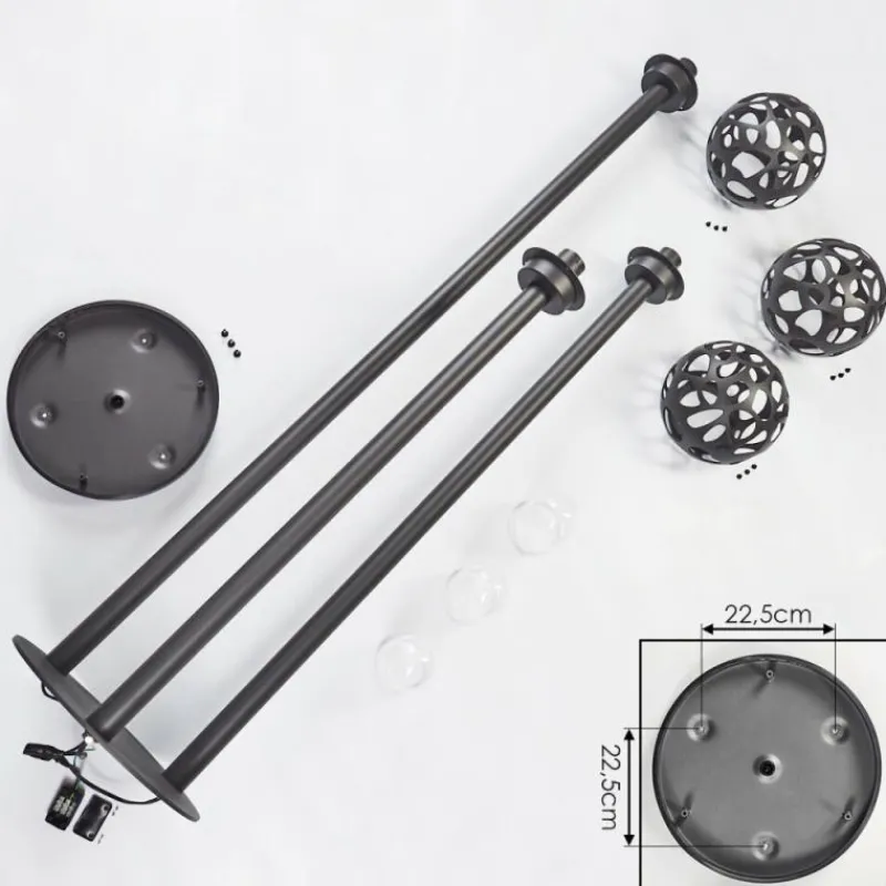 hofstein Borne lumineuse Saaseg Noir, 3 lumières