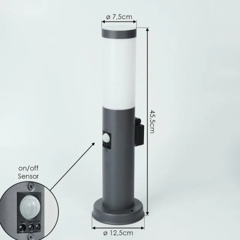 hofstein Borne lumineuse Sessa Anthracite, 1 lumière, Détecteur de mouvement