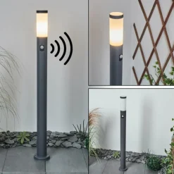 hofstein Borne lumineuse Sessa Anthracite, 1 lumière, Détecteur de mouvement