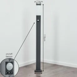 hofstein Borne lumineuse Sessa Anthracite, 1 lumière, Détecteur de mouvement
