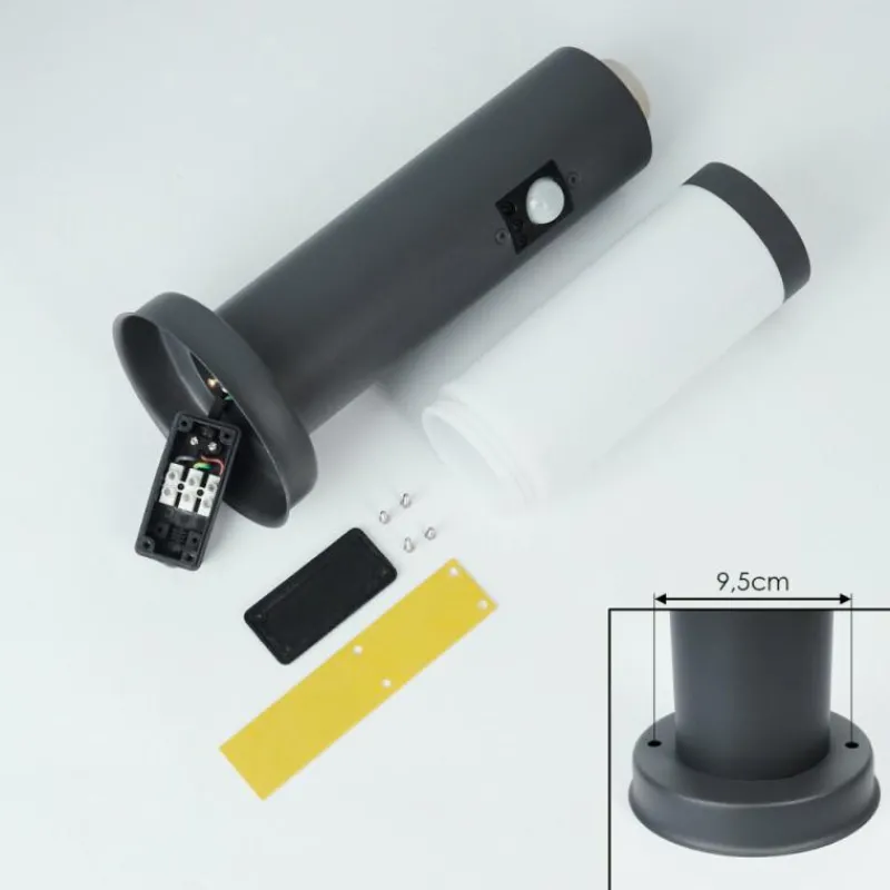 hofstein Borne lumineuse Sessa Anthracite, 1 lumière, Détecteur de mouvement