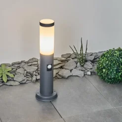 hofstein Borne lumineuse Sessa Anthracite, 1 lumière, Détecteur de mouvement
