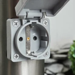 hofstein Borne lumineuse Sessa Nickel mat, 1 lumière, Détecteur de mouvement