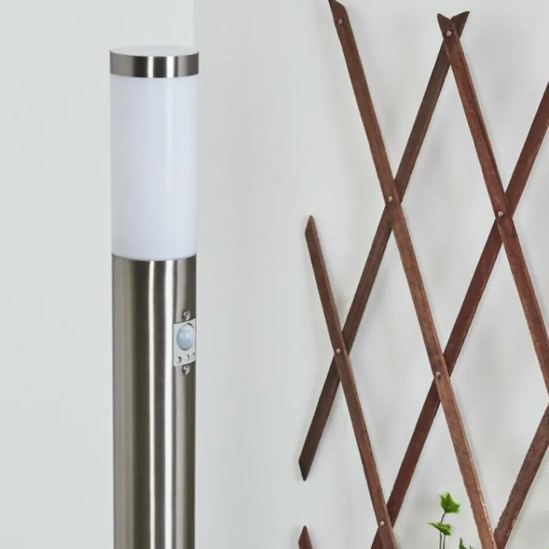 hofstein Borne lumineuse Sessa Nickel mat, 1 lumière, Détecteur de mouvement