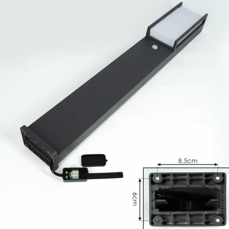 hofstein Borne lumineuse Skove LED Anthracite, 1 lumière, Détecteur de mouvement