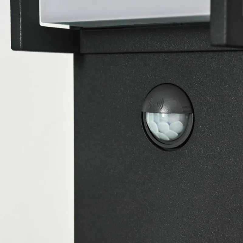 hofstein Borne lumineuse Skove LED Anthracite, 1 lumière, Détecteur de mouvement