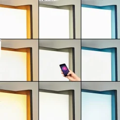 hofstein Borne lumineuse Skove LED Anthracite, 1 lumière, Changeur de couleurs