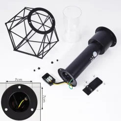 hofstein Borne lumineuse Solda Noir, 1 lumière, Détecteur de mouvement