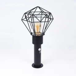 hofstein Borne lumineuse Solda Noir, 1 lumière, Détecteur de mouvement