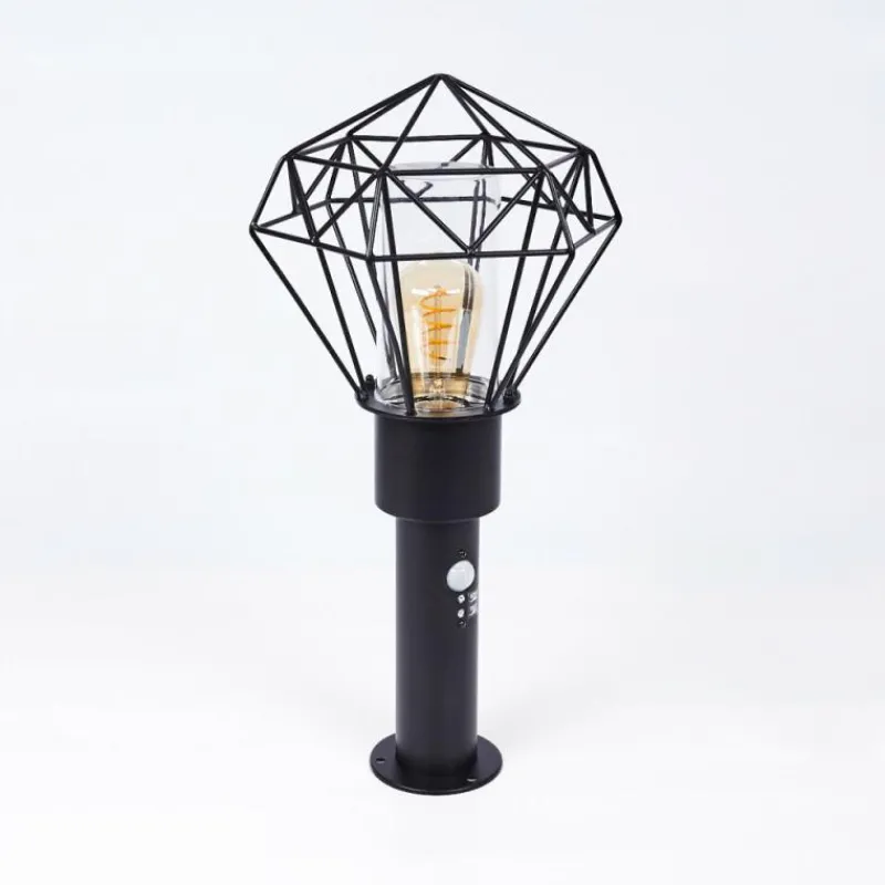 hofstein Borne lumineuse Solda Noir, 1 lumière, Détecteur de mouvement