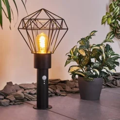 hofstein Borne lumineuse Solda Noir, 1 lumière, Détecteur de mouvement