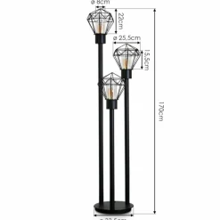 hofstein Borne lumineuse Solda Noir, 3 lumières