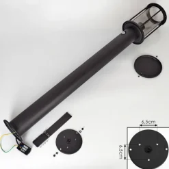 Suspension Verre Fumé-hofstein Borne lumineuse Sumalao Noir, 1 lumière, Détecteur de mouvement