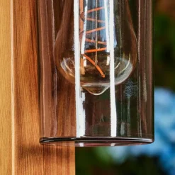 Suspension Verre Fumé-hofstein Borne lumineuse Tabary Écru, 1 lumière