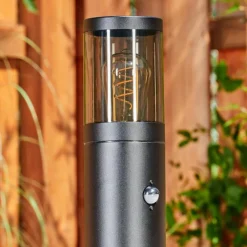 hofstein Borne lumineuse Tolsona Noir, 1 lumière, Détecteur de mouvement