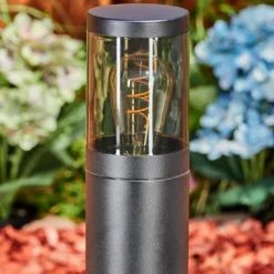 Suspension Verre Fumé-hofstein Borne lumineuse Tolsona Noir, 1 lumière