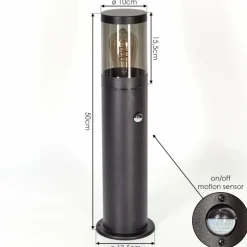 hofstein Borne lumineuse Tolsona Noir, 1 lumière, Détecteur de mouvement