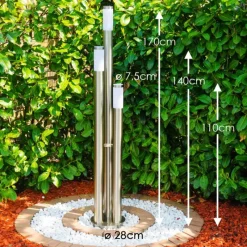 hofstein Borne lumineuse Trones Acier inoxydable, 3 lumières