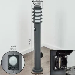 hofstein Borne lumineuse Tunes Anthracite, 1 lumière, Détecteur de mouvement