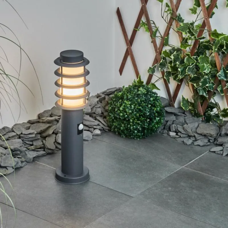 hofstein Borne lumineuse Tunes Anthracite, 1 lumière, Détecteur de mouvement