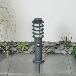 hofstein Borne lumineuse Tunes Anthracite, 1 lumière, Détecteur de mouvement