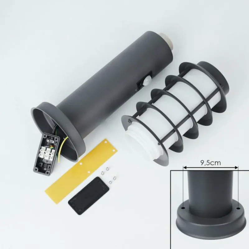 hofstein Borne lumineuse Tunes Anthracite, 1 lumière, Détecteur de mouvement