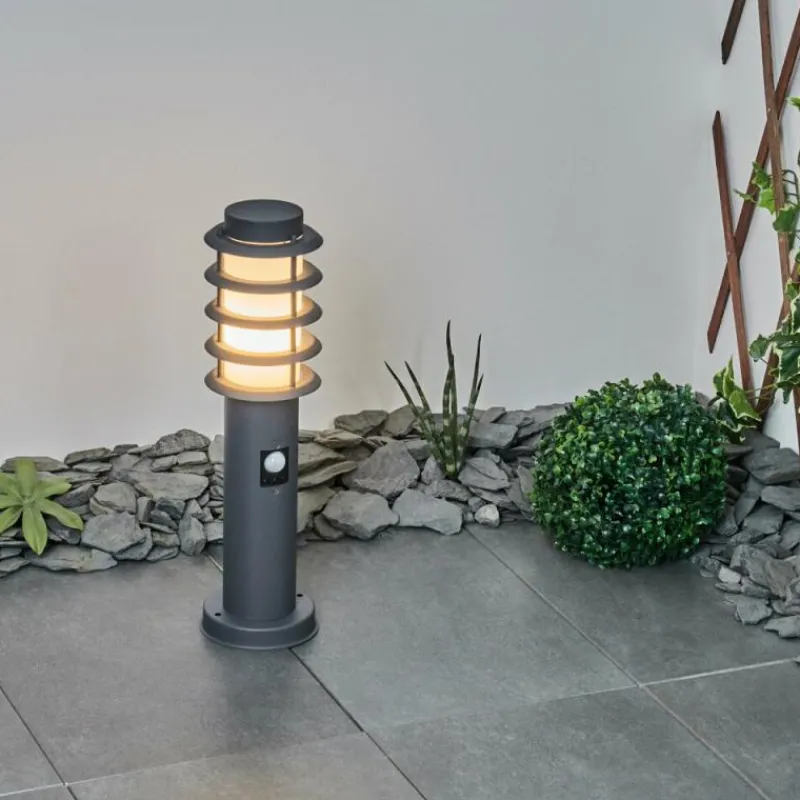 hofstein Borne lumineuse Tunes Anthracite, 1 lumière, Détecteur de mouvement