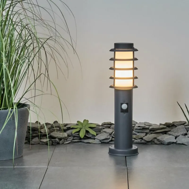hofstein Borne lumineuse Tunes Anthracite, 1 lumière, Détecteur de mouvement