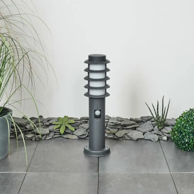 hofstein Borne lumineuse Tunes Anthracite, 1 lumière, Détecteur de mouvement