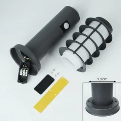 hofstein Borne lumineuse Tunes Anthracite, 1 lumière, Détecteur de mouvement