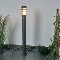 hofstein Borne lumineuse Tunes Anthracite, 1 lumière, Détecteur de mouvement