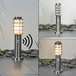 hofstein Borne lumineuse Tunes Nickel mat, 1 lumière, Détecteur de mouvement