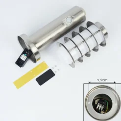 hofstein Borne lumineuse Tunes Nickel mat, 1 lumière, Détecteur de mouvement