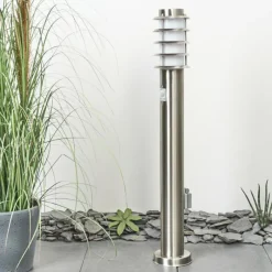 hofstein Borne lumineuse Tunes Nickel mat, 1 lumière, Détecteur de mouvement