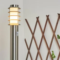 hofstein Borne lumineuse Tunes Nickel mat, 1 lumière, Détecteur de mouvement