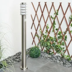 hofstein Borne lumineuse Tunes Nickel mat, 1 lumière, Détecteur de mouvement