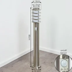 hofstein Borne lumineuse Tunes Nickel mat, 1 lumière, Détecteur de mouvement