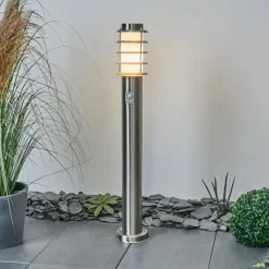 hofstein Borne lumineuse Tunes Nickel mat, 1 lumière, Détecteur de mouvement