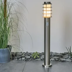 hofstein Borne lumineuse Tunes Nickel mat, 1 lumière, Détecteur de mouvement