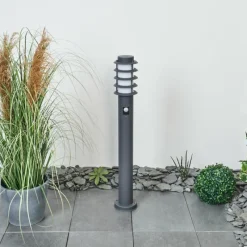 hofstein Borne lumineuse Tunes Nickel mat, 1 lumière, Détecteur de mouvement