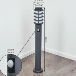 hofstein Borne lumineuse Tunes Nickel mat, 1 lumière, Détecteur de mouvement